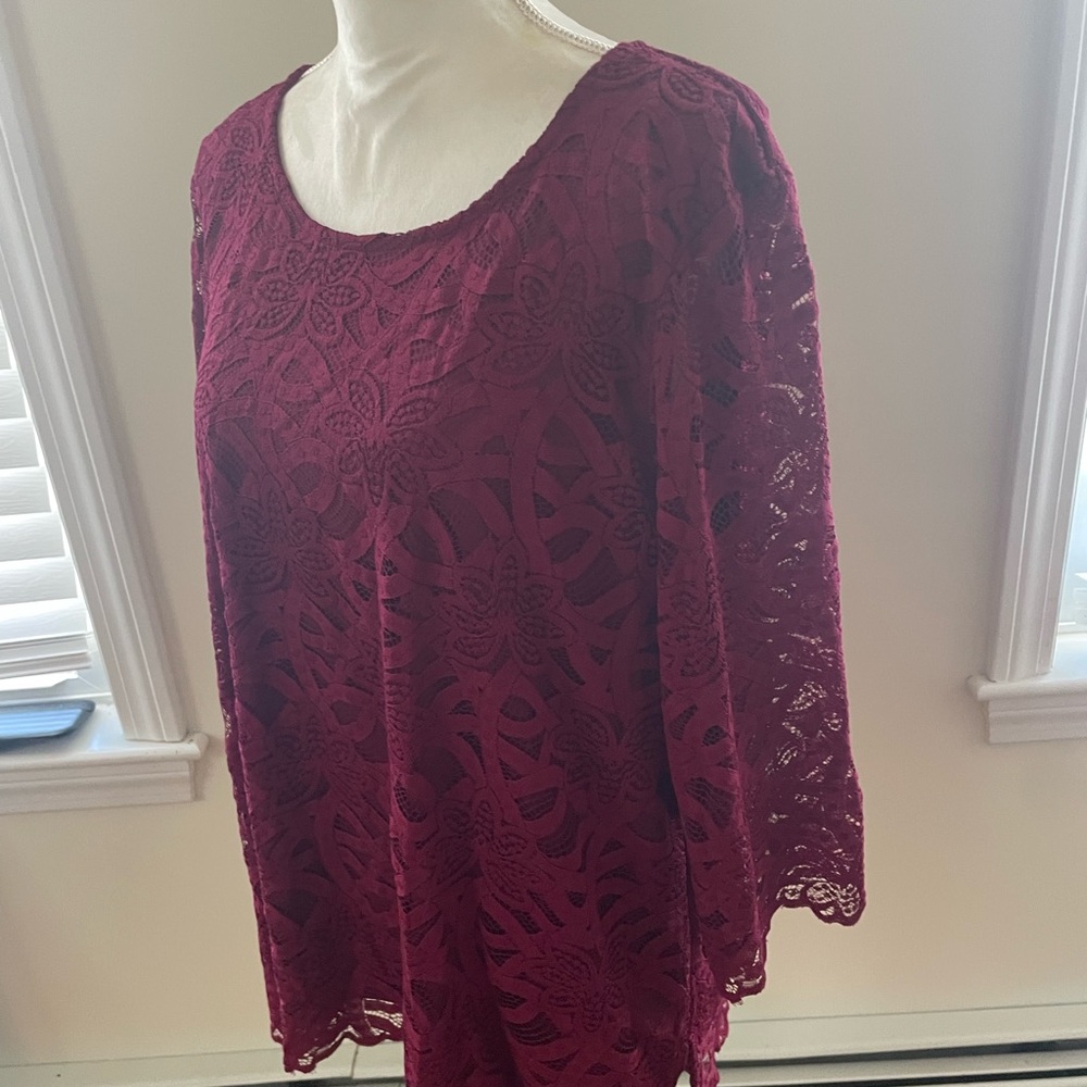 Alfred Dunner Rich Burgundy Top large